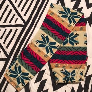 Fleece patterned leggings